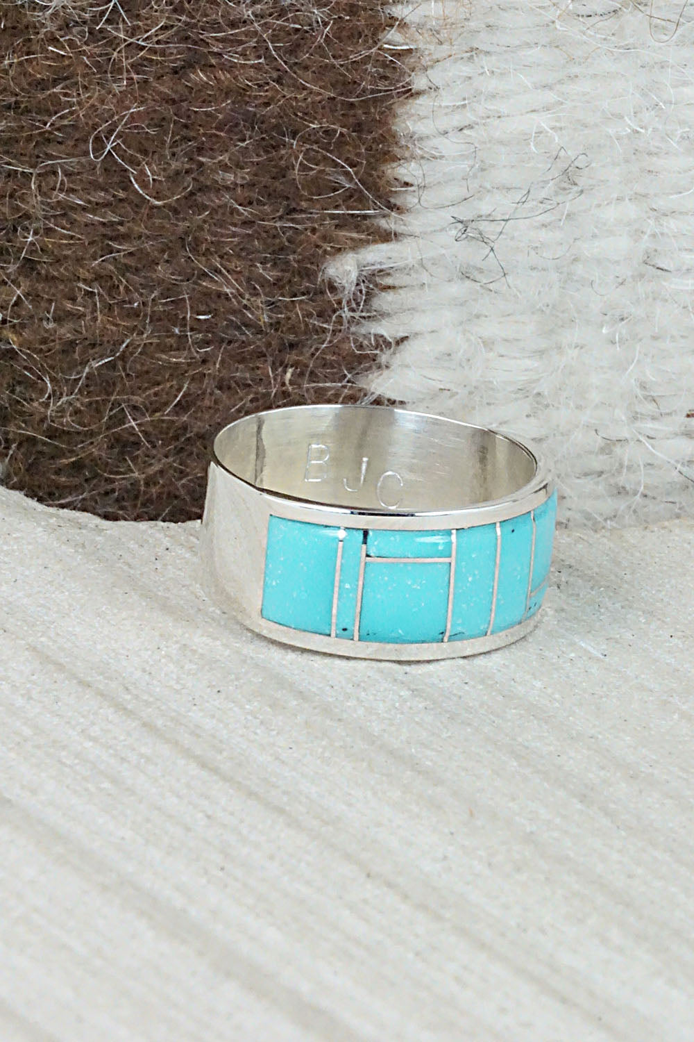 Turquoise & Sterling Silver Ring - Bernard Cachini - Size 11