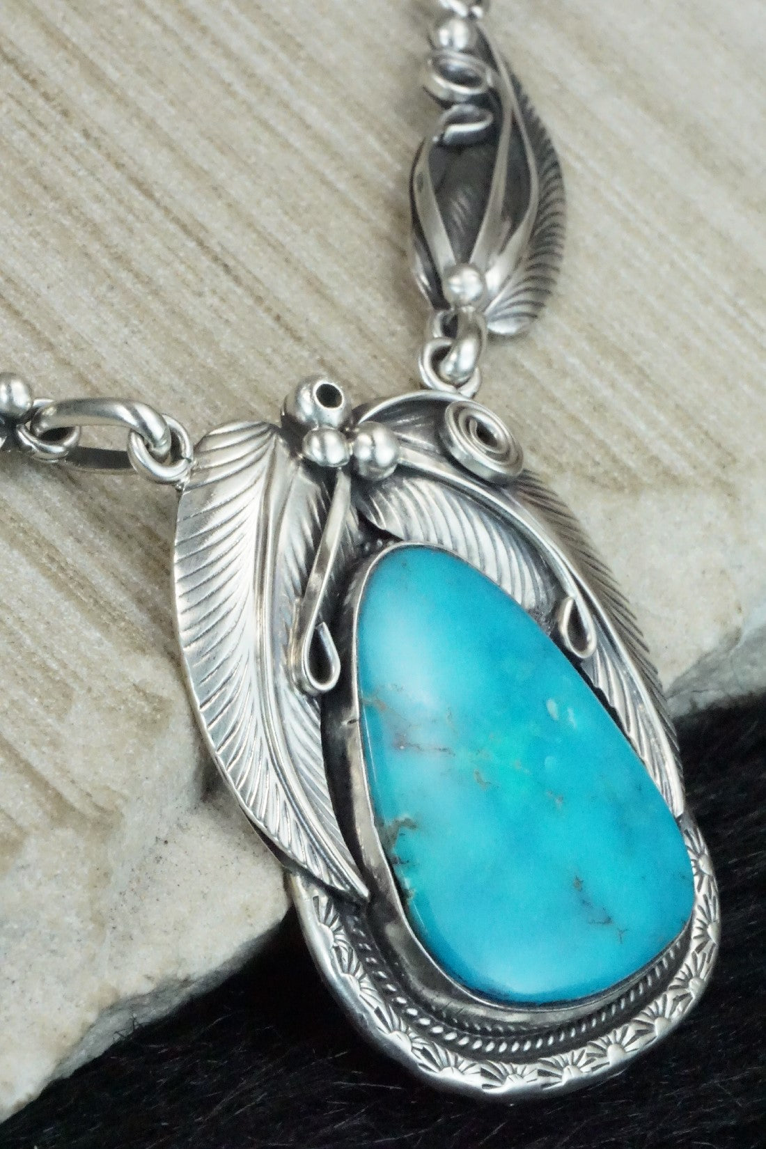 Turquoise & Sterling Silver Necklace - Davey Morgan