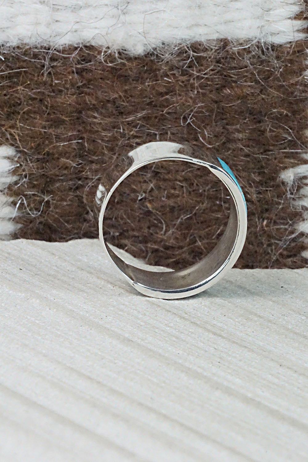 Turquoise & Sterling Silver Ring - Bernard Cachini - Size 11