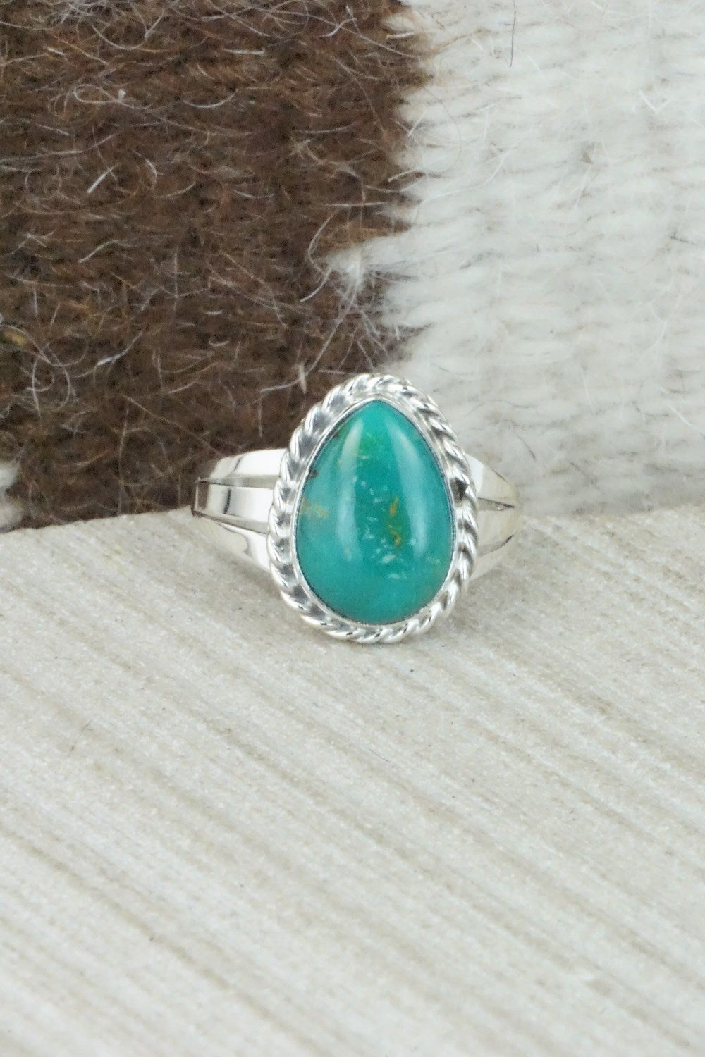 Turquoise & Sterling Silver Ring - Jamie Saunders - Size 9.25