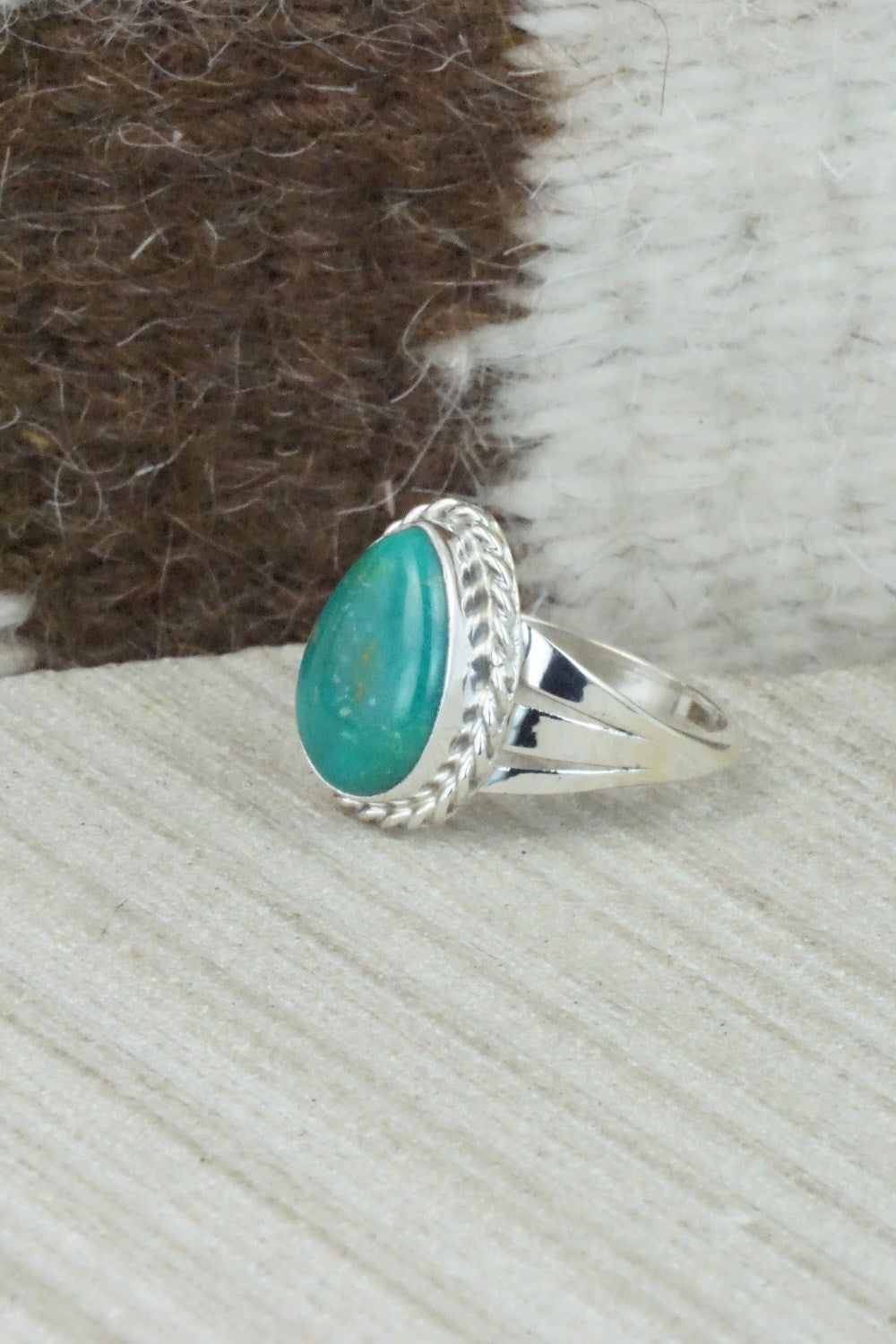 Turquoise & Sterling Silver Ring - Jamie Saunders - Size 9.25