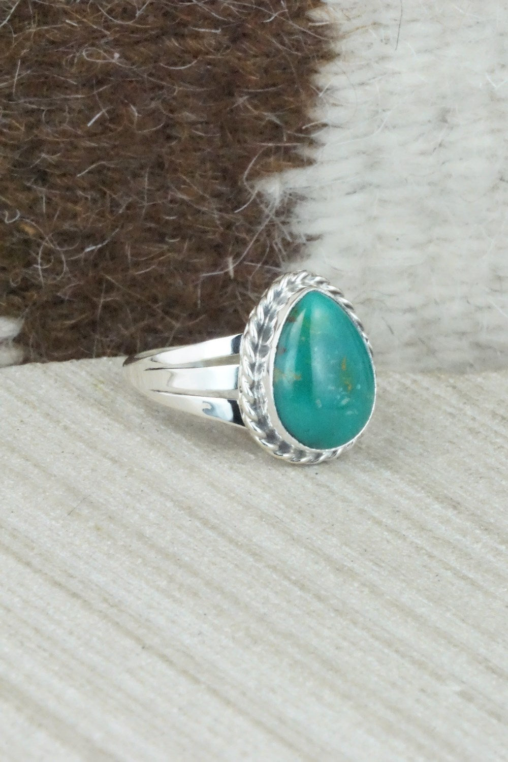 Turquoise & Sterling Silver Ring - Jamie Saunders - Size 9.25