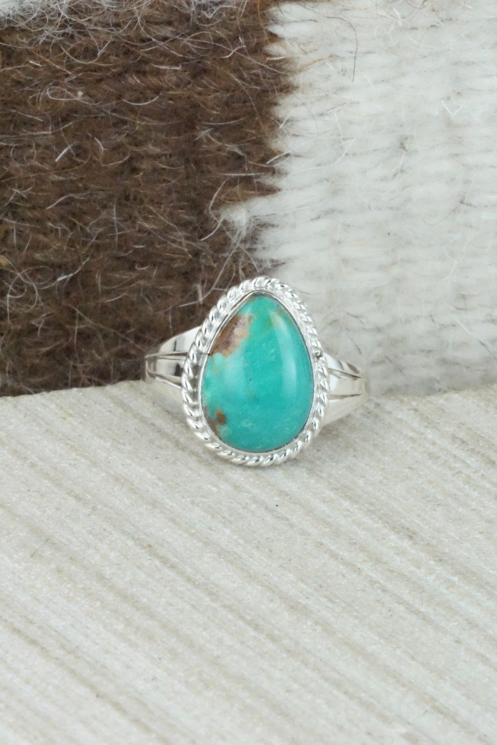 Turquoise & Sterling Silver Ring - Jamie Saunders - Size 9.75
