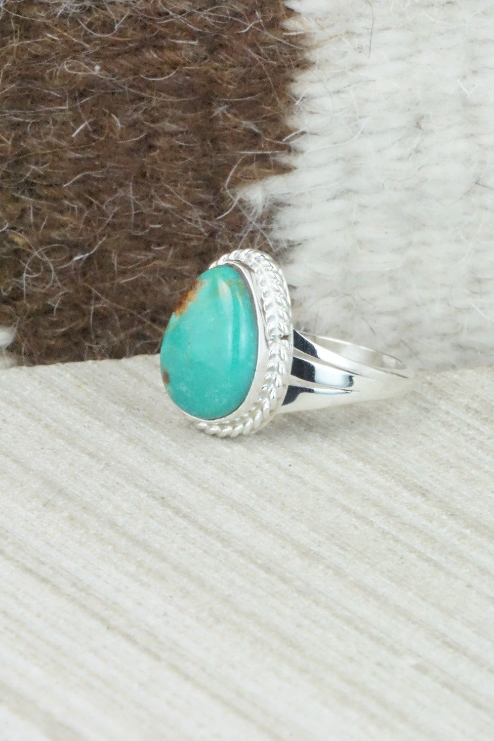 Turquoise & Sterling Silver Ring - Jamie Saunders - Size 9.75