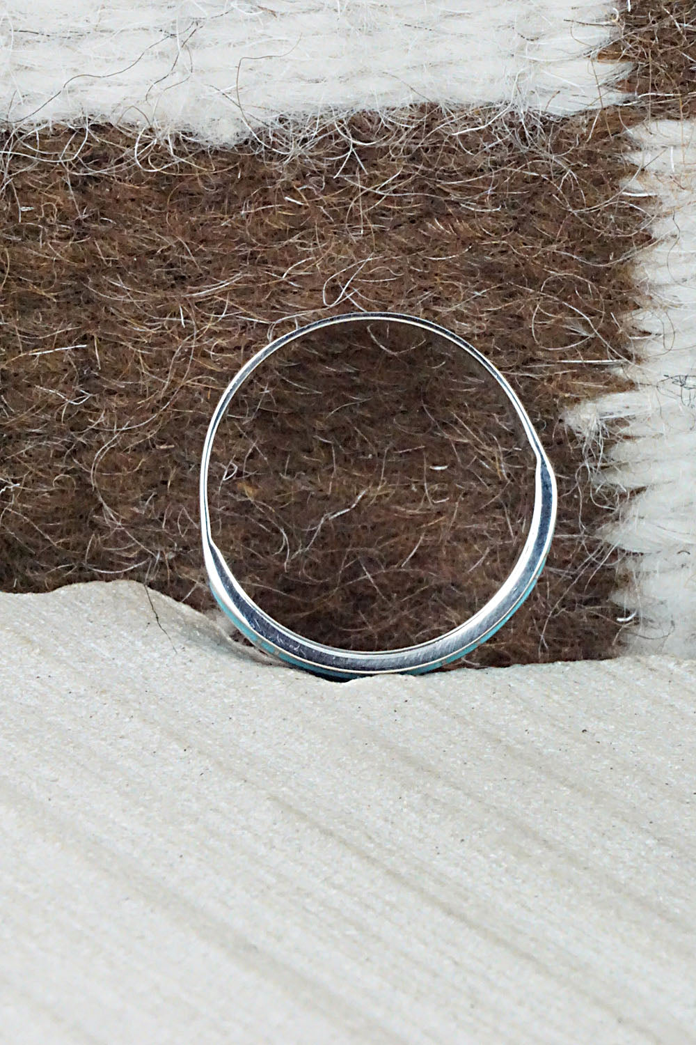 Turquoise & Sterling Silver Ring - Bernard Cachini - Size 12.25