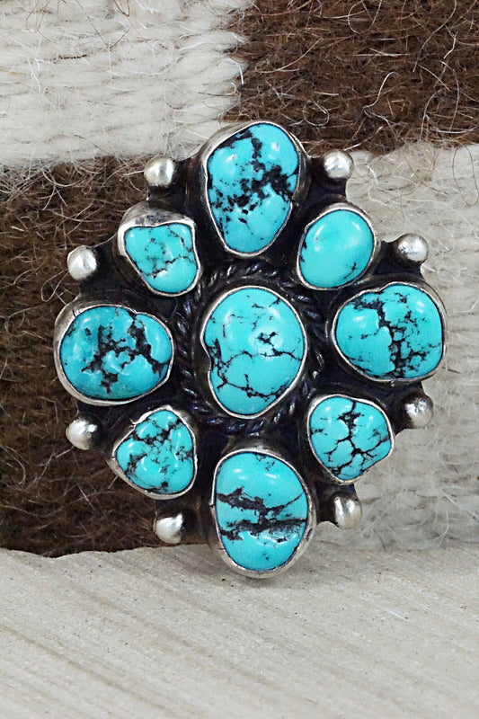 Turquoise & Sterling Silver Ring - Wilson Dawes - Size 9.5