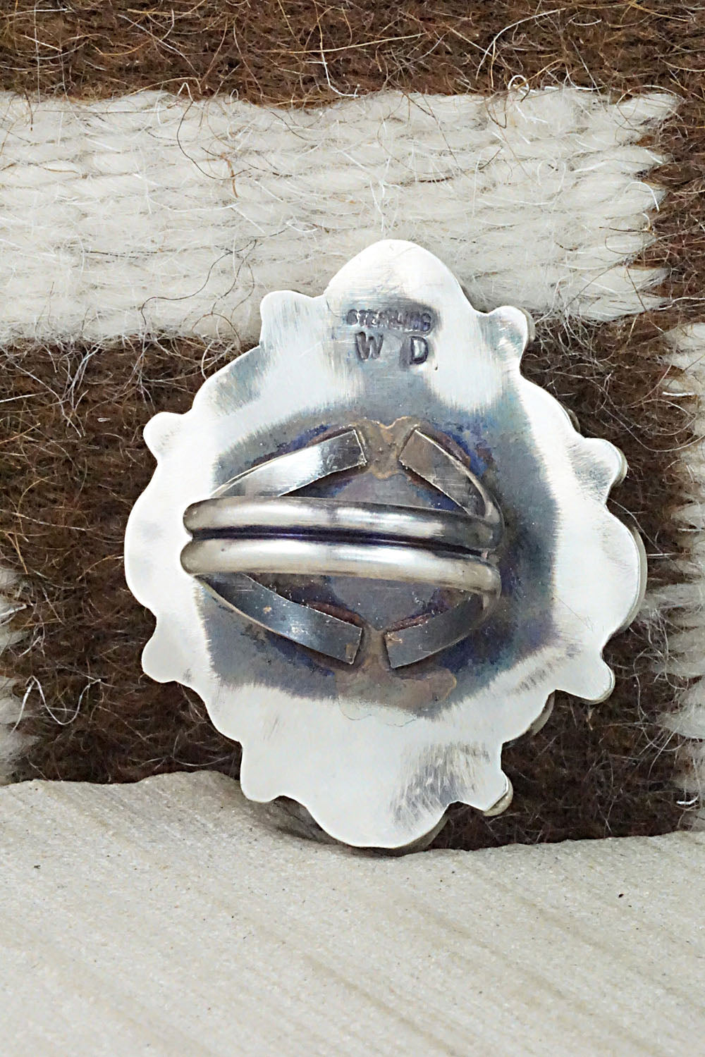 Turquoise & Sterling Silver Ring - Wilson Dawes - Size 9.5