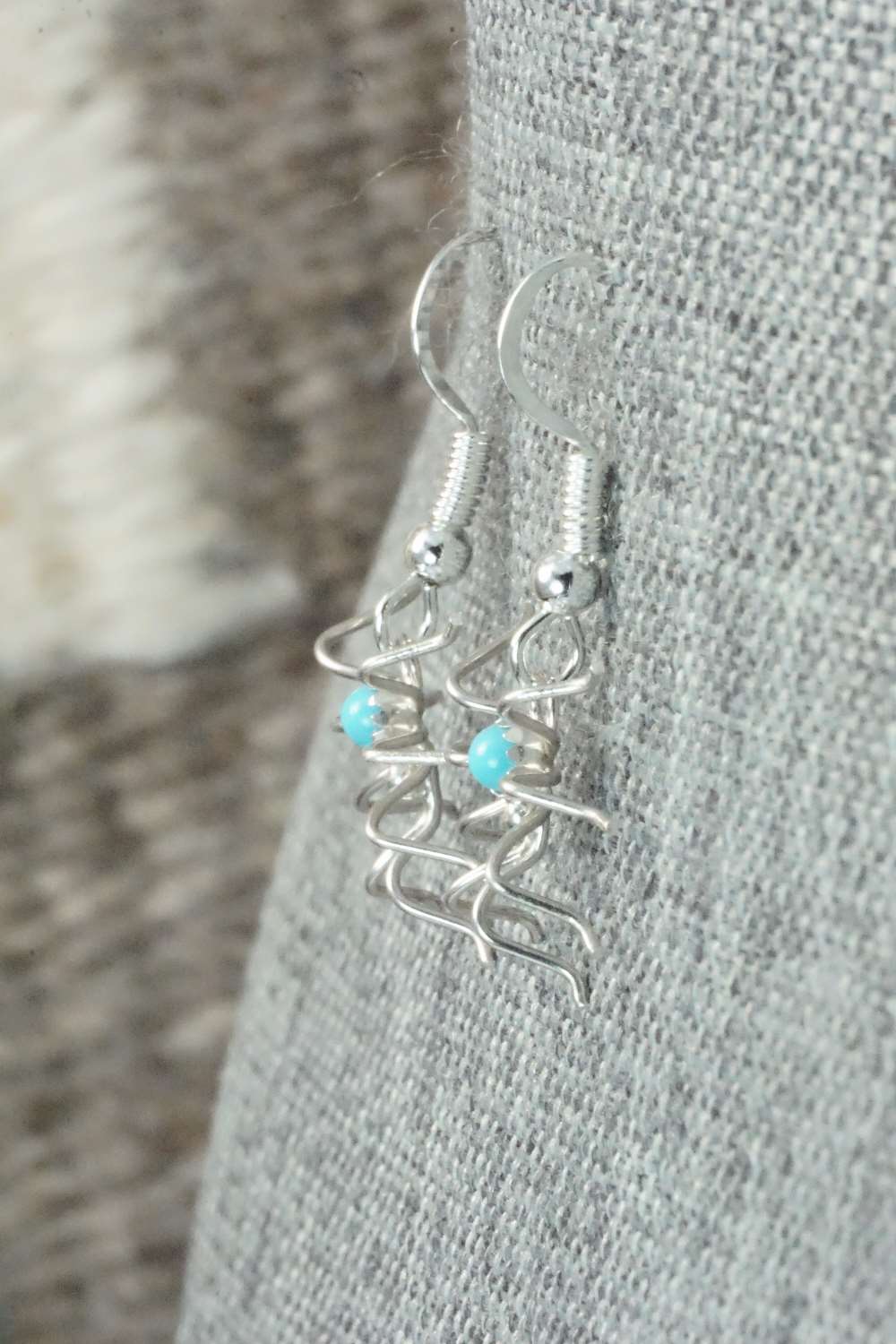 Turquoise & Sterling Silver Earrings - Lucille Platero