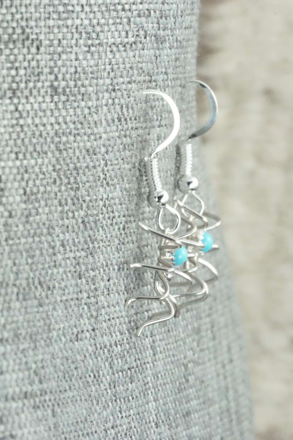 Turquoise & Sterling Silver Earrings - Lucille Platero