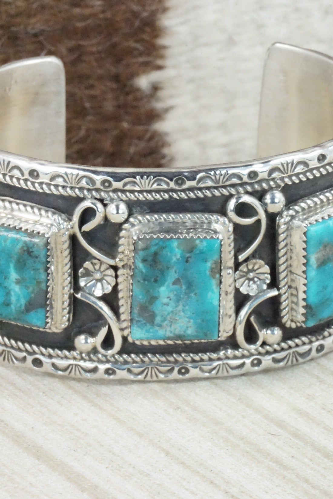 Turquoise & Sterling Silver Bracelet - Donavan Nez