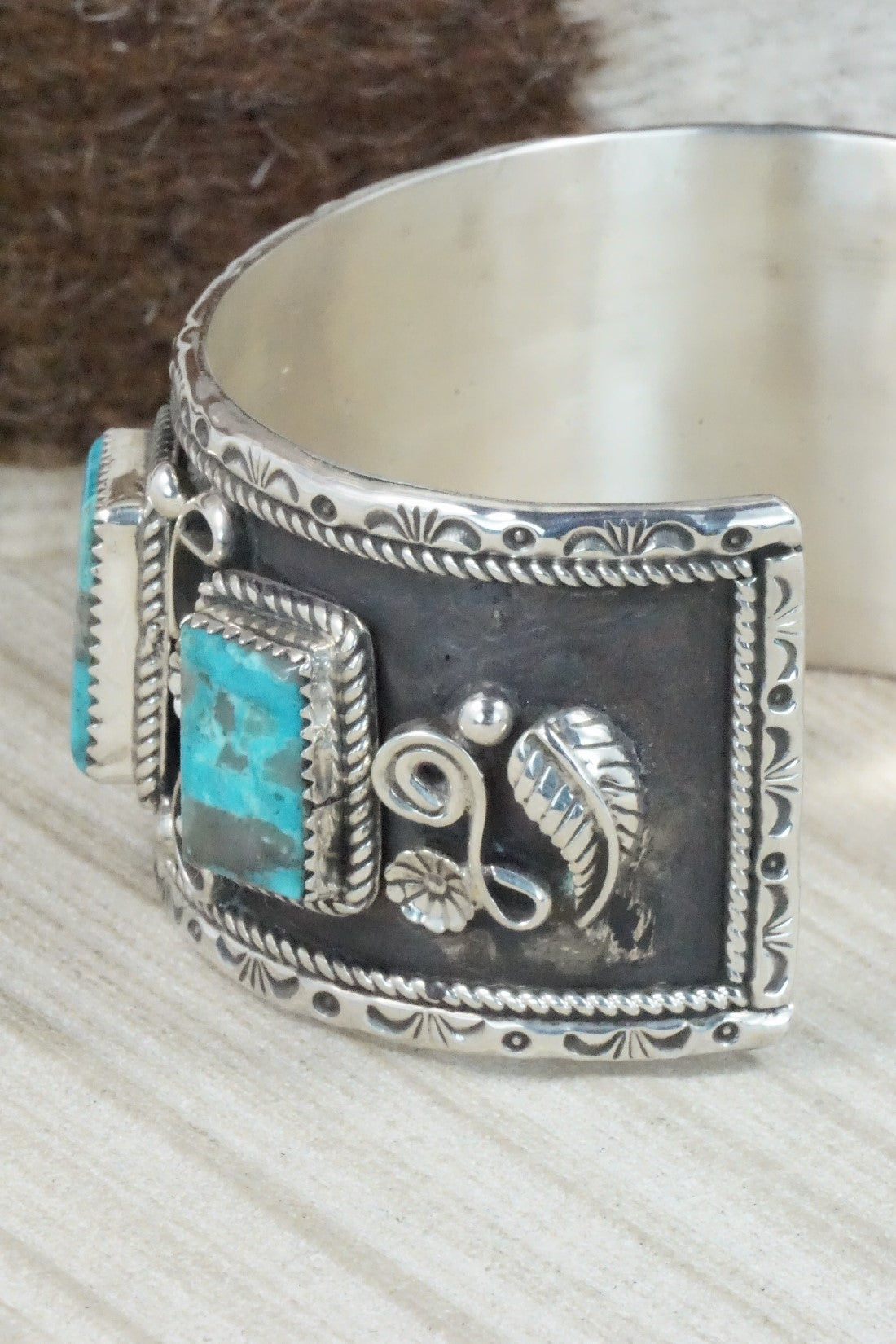 Turquoise & Sterling Silver Bracelet - Donavan Nez