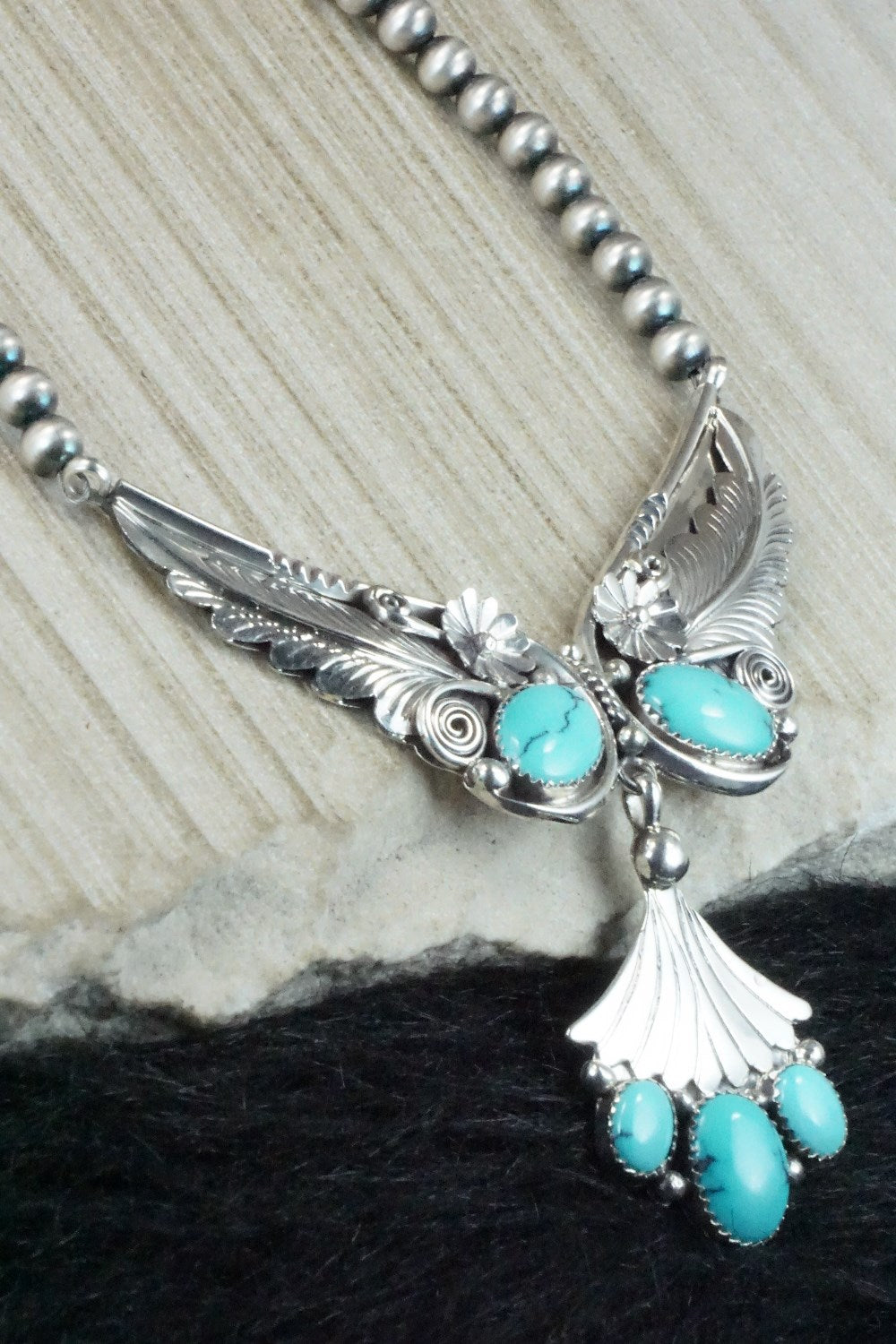 Turquoise & Sterling Silver Necklace - Henry Attakai