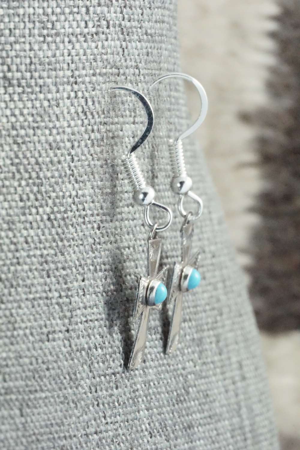 Turquoise & Sterling Silver Earrings - Lucille Platero