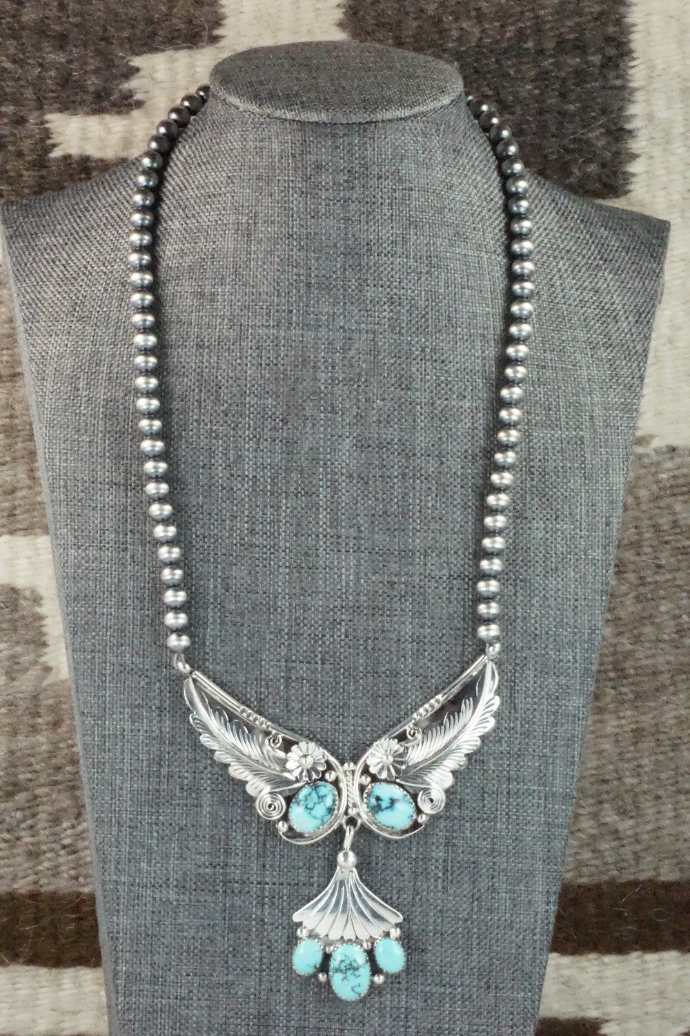 Turquoise & Sterling Silver Necklace - Henry Attakai