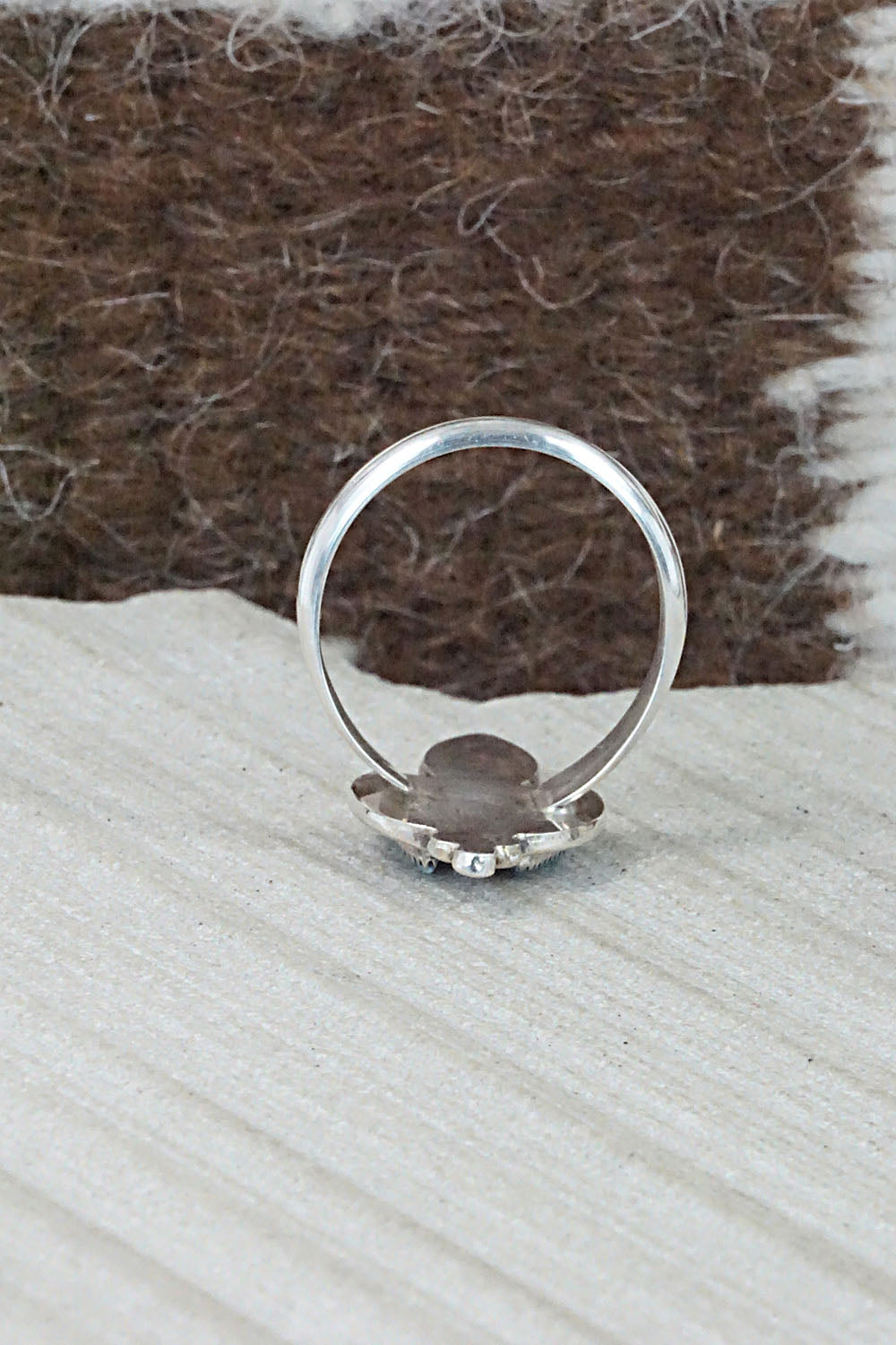 Turquoise & Sterling Silver Ring - Fernando Othole - Size 7.25