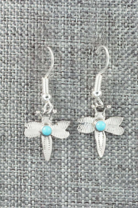 Turquoise & Sterling Silver Earrings - Lucille Platero