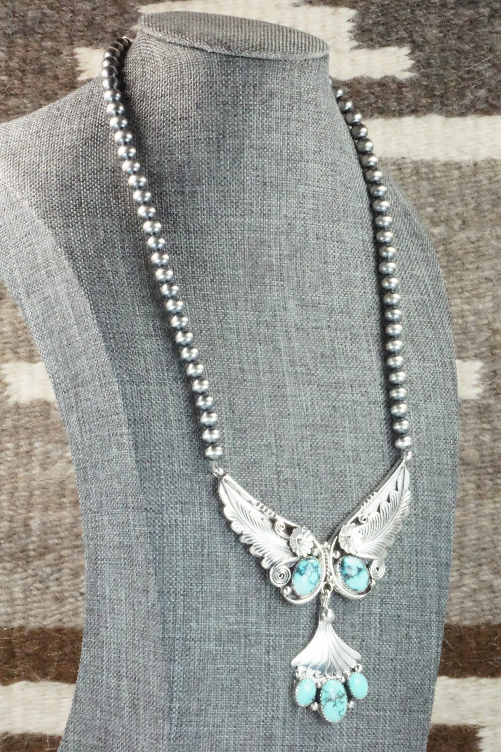 Turquoise & Sterling Silver Necklace - Henry Attakai