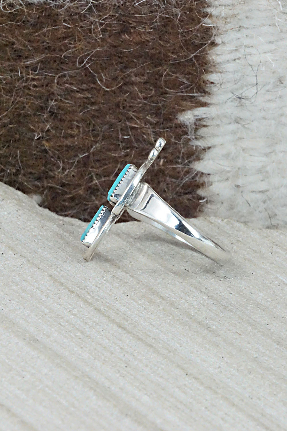 Turquoise & Sterling Silver Ring - Fernando Othole - Size 6.25