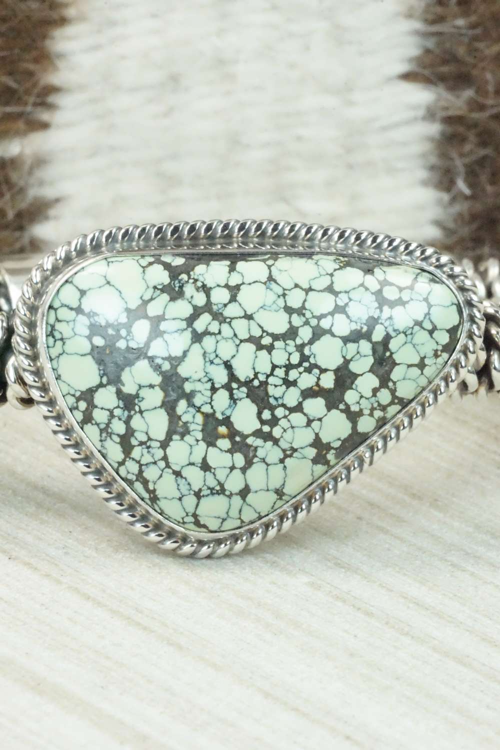 Variscite and Sterling Silver Bracelet - Raymond Delgarito
