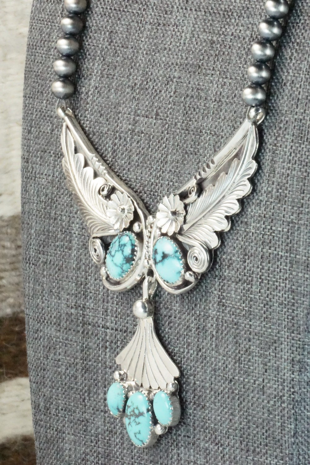 Turquoise & Sterling Silver Necklace - Henry Attakai