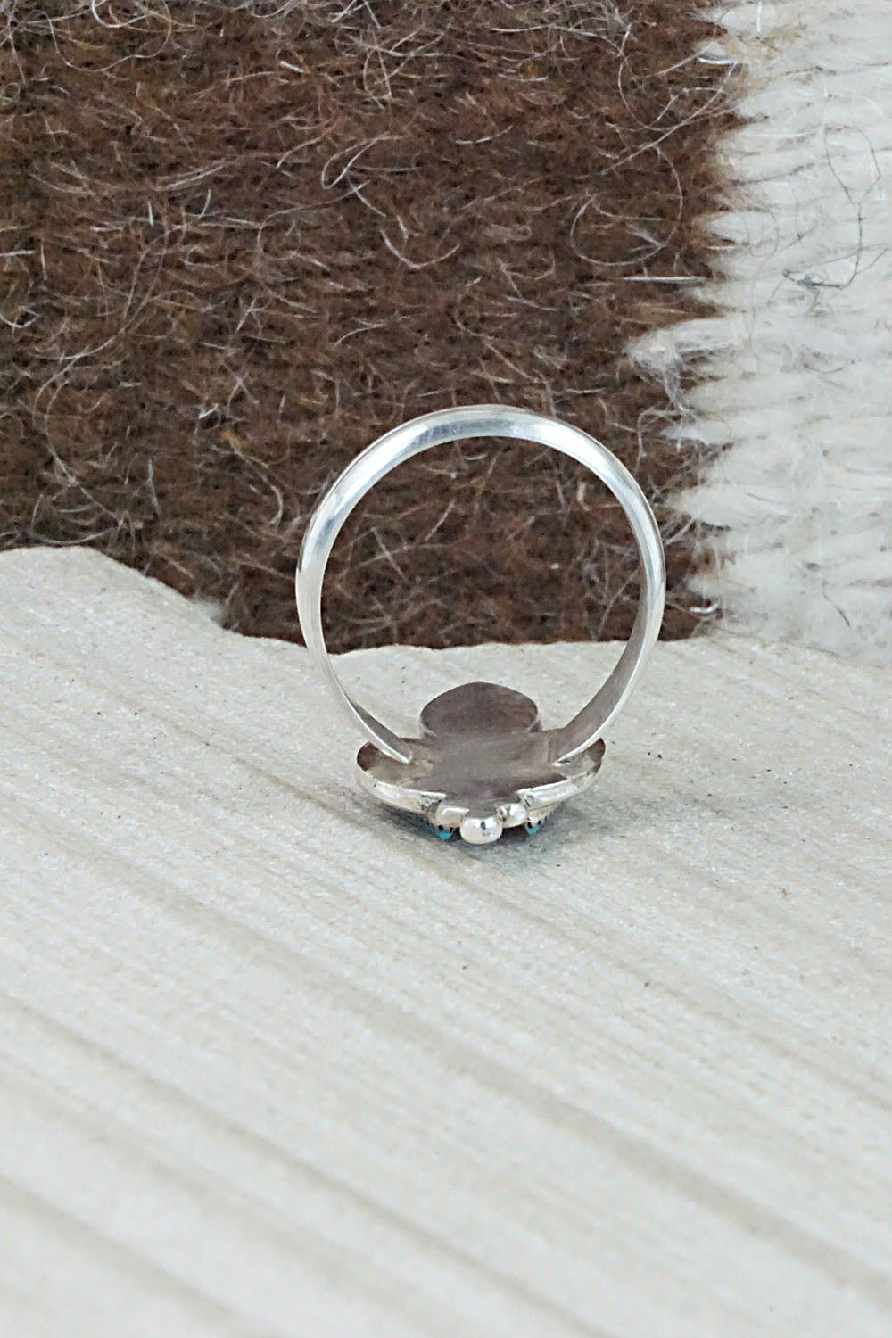 Turquoise & Sterling Silver Ring - Fernando Othole - Size 6.25