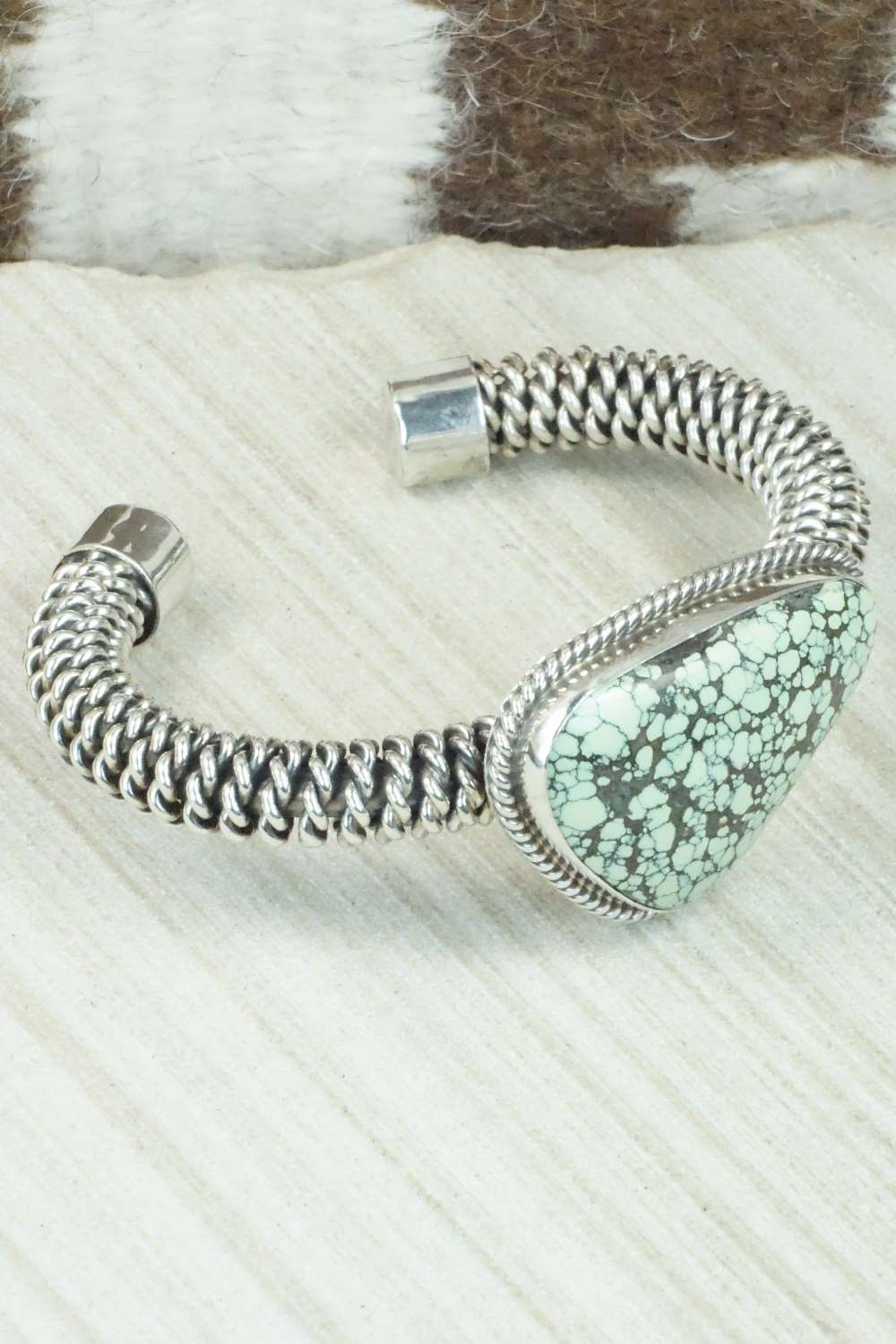 Variscite and Sterling Silver Bracelet - Raymond Delgarito