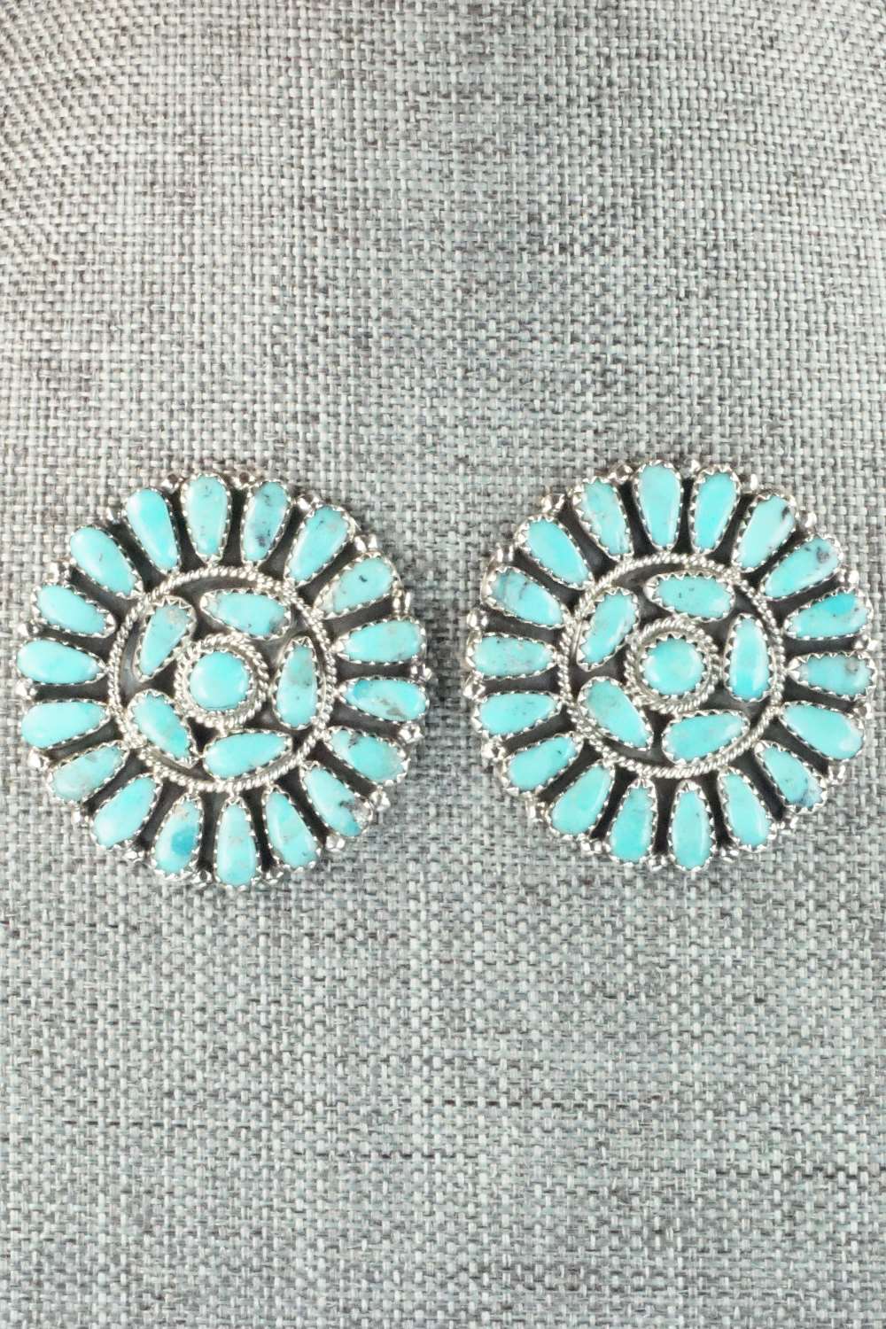 Turquoise and Sterling Silver Earrings - Zeita Begay