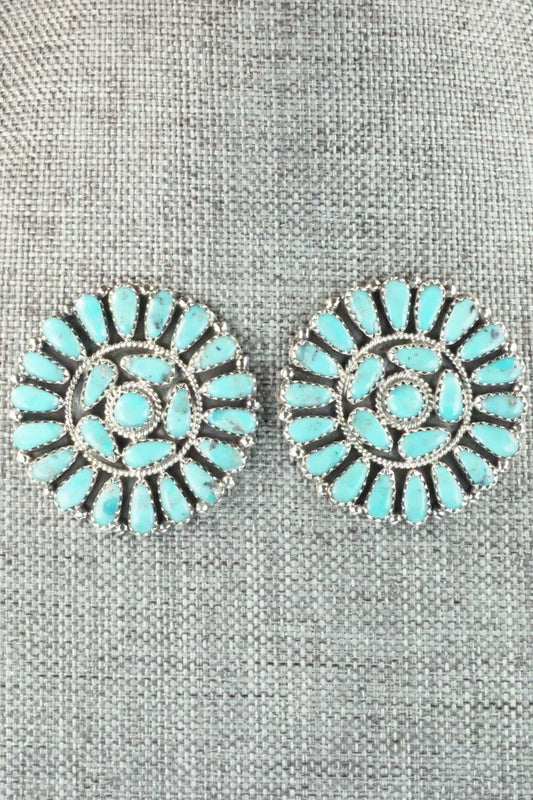 Turquoise and Sterling Silver Earrings - Zeita Begay