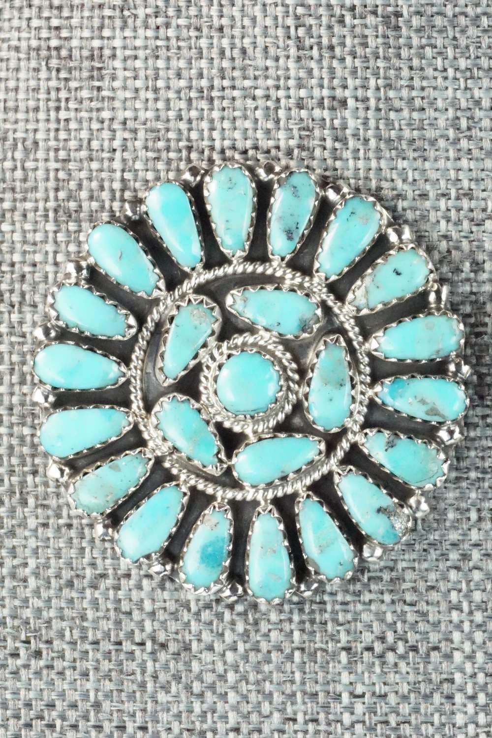 Turquoise and Sterling Silver Earrings - Zeita Begay