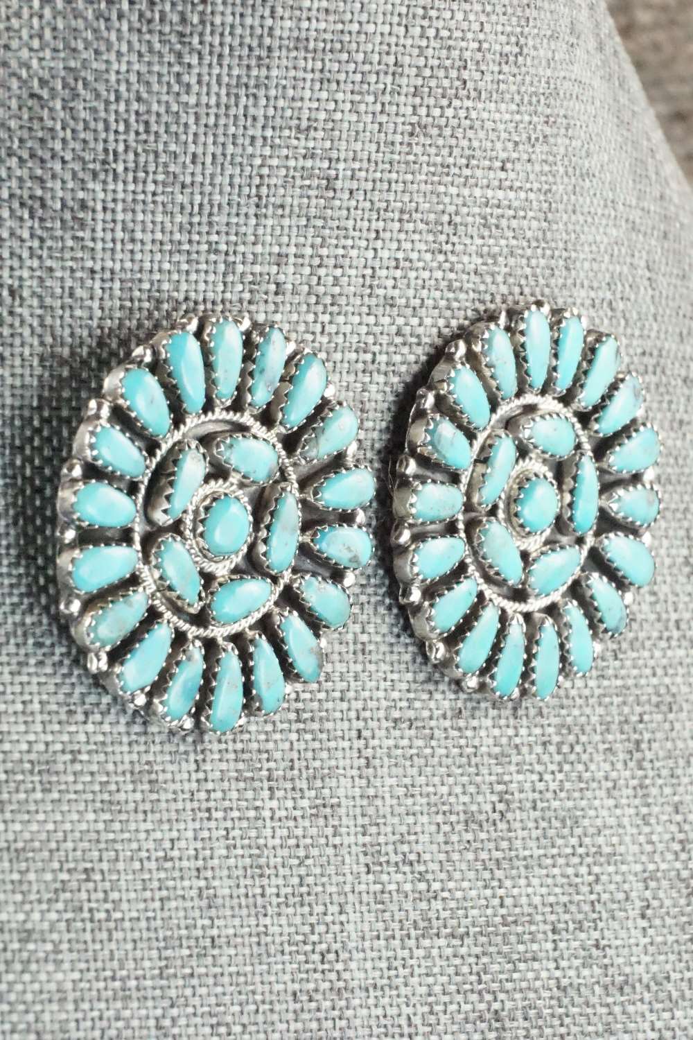 Turquoise and Sterling Silver Earrings - Zeita Begay
