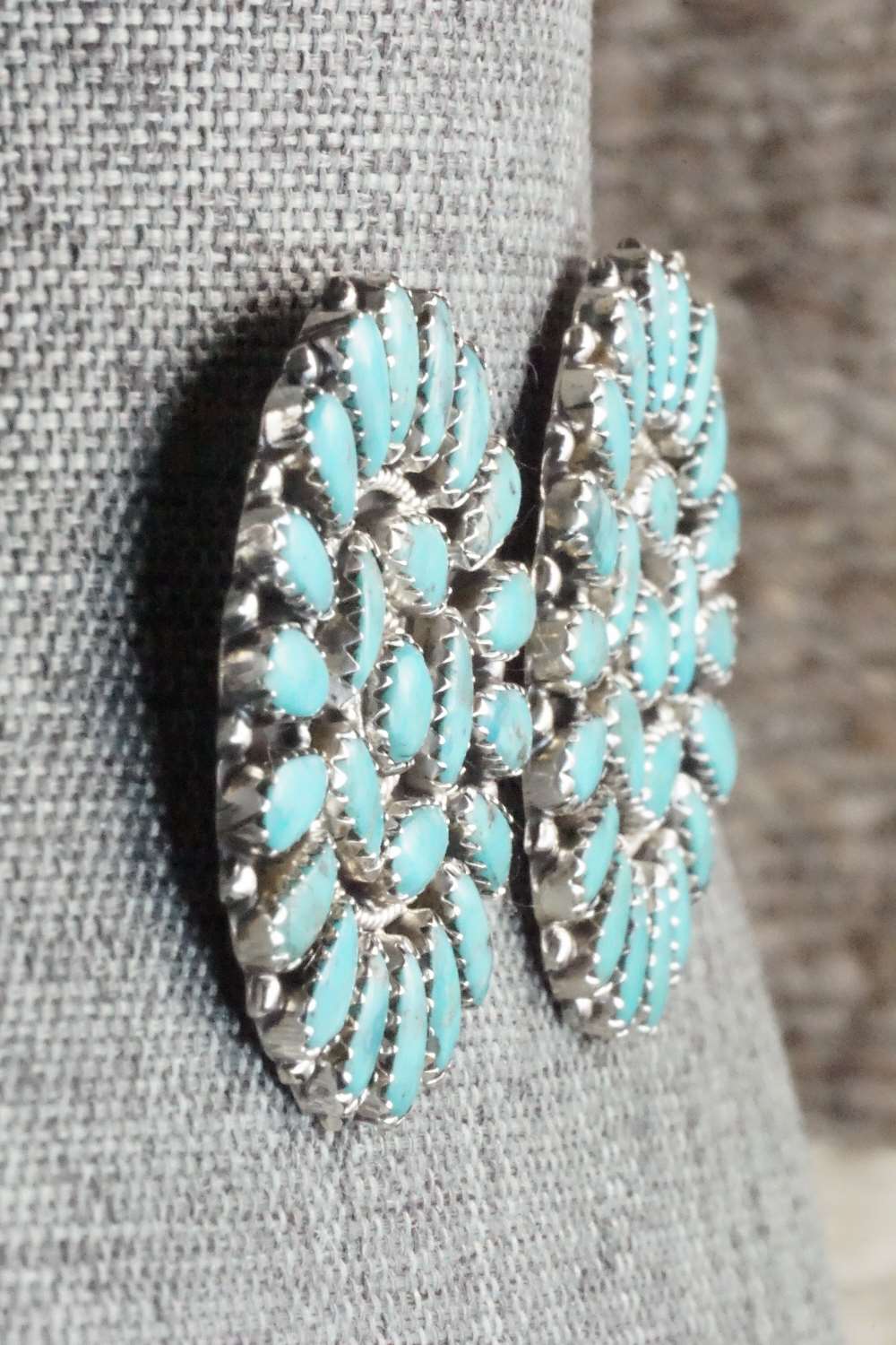 Turquoise and Sterling Silver Earrings - Zeita Begay