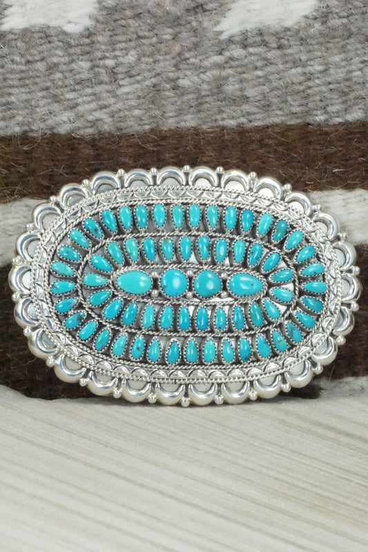 Turquoise & Sterling Silver Belt Buckle - Jaz Wilson