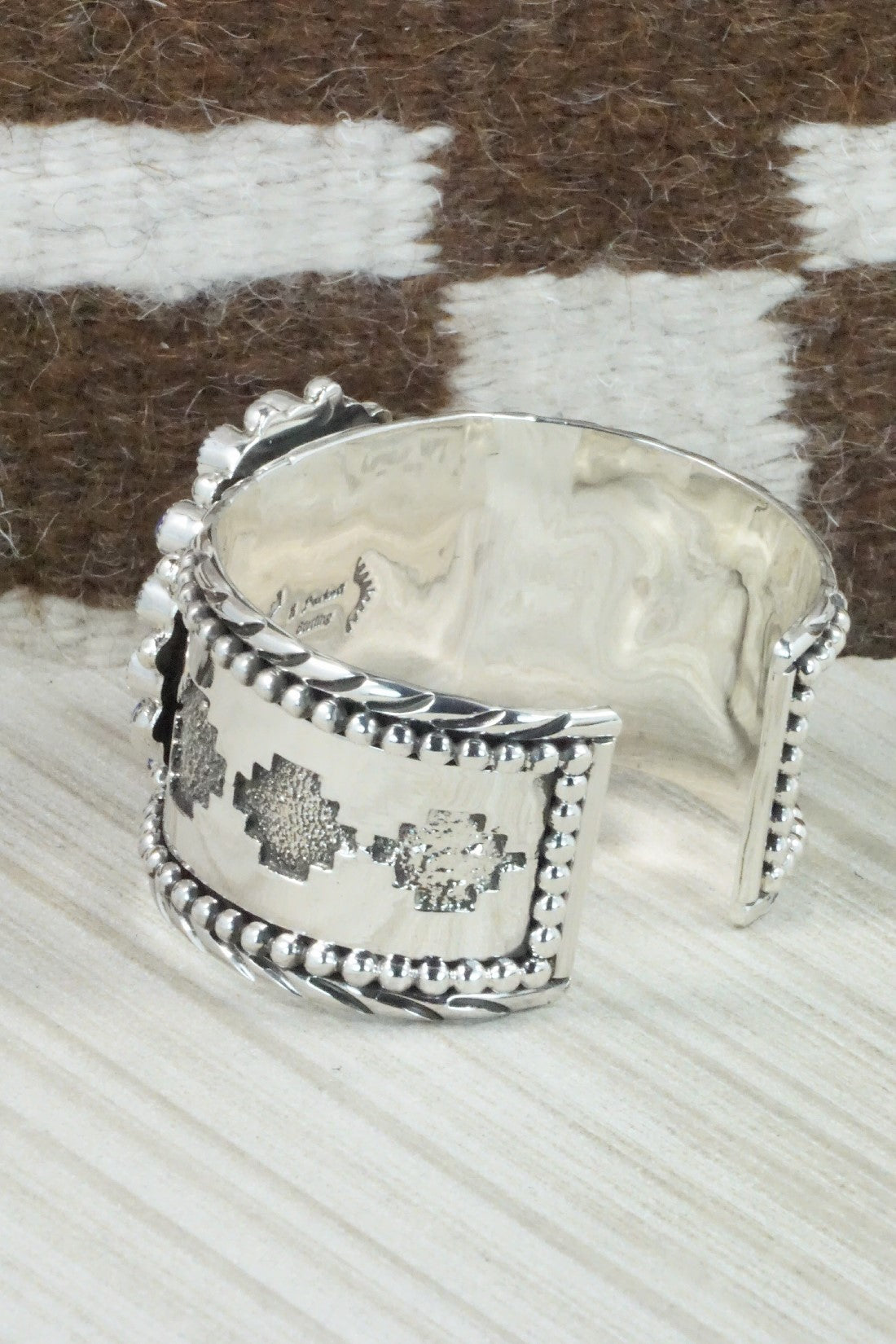 White Buffalo, Lapis & Sterling Silver Bracelet - Sandra Parkett