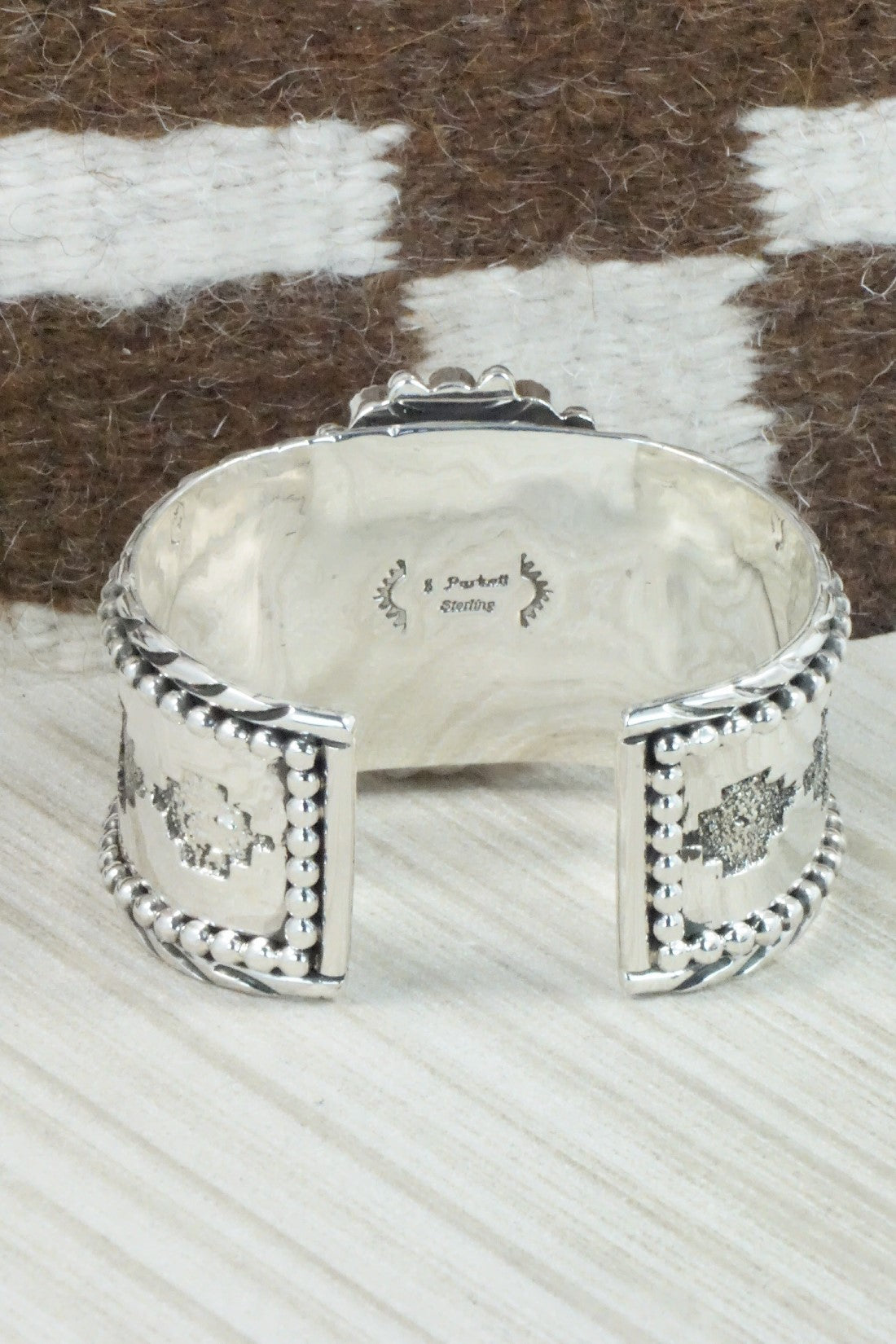 White Buffalo, Lapis & Sterling Silver Bracelet - Sandra Parkett