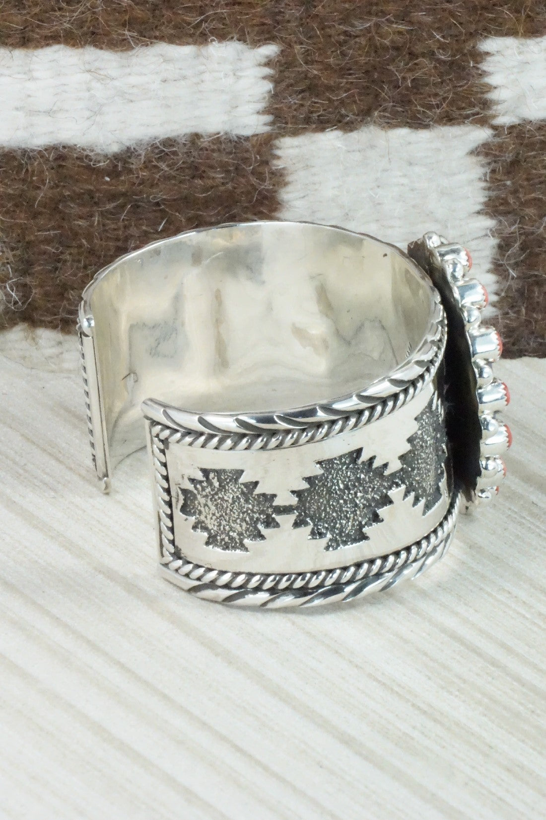 Charoite, Spiny Oyster & Sterling Silver Bracelet - Sandra Parkett