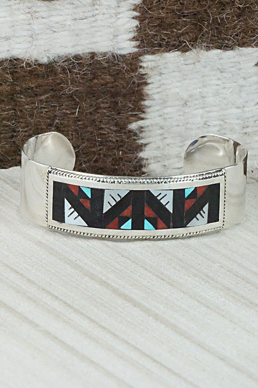 Multi Stone & Sterling Silver Inlay Bracelet - Leander Othole