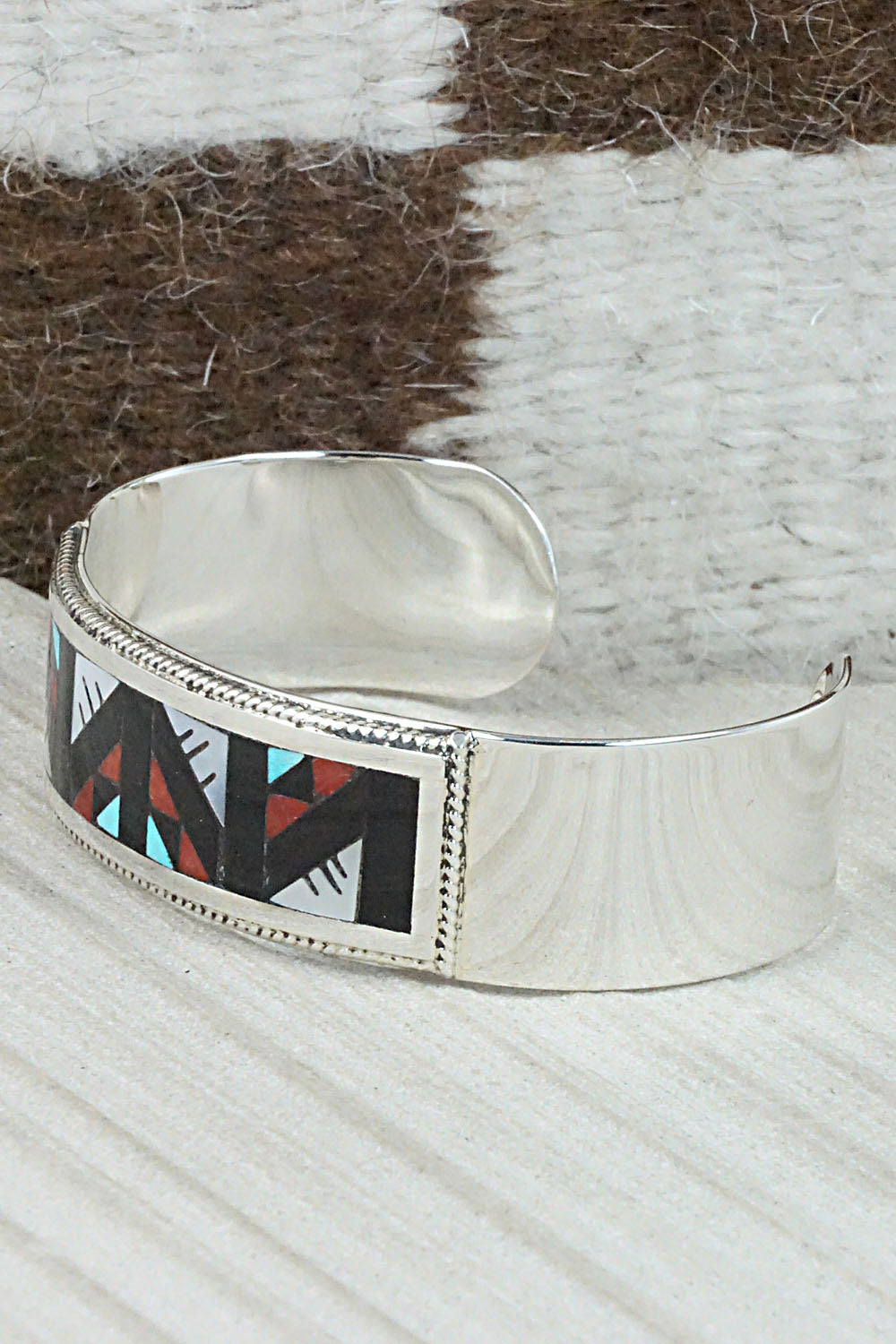 Multi Stone & Sterling Silver Inlay Bracelet - Leander Othole