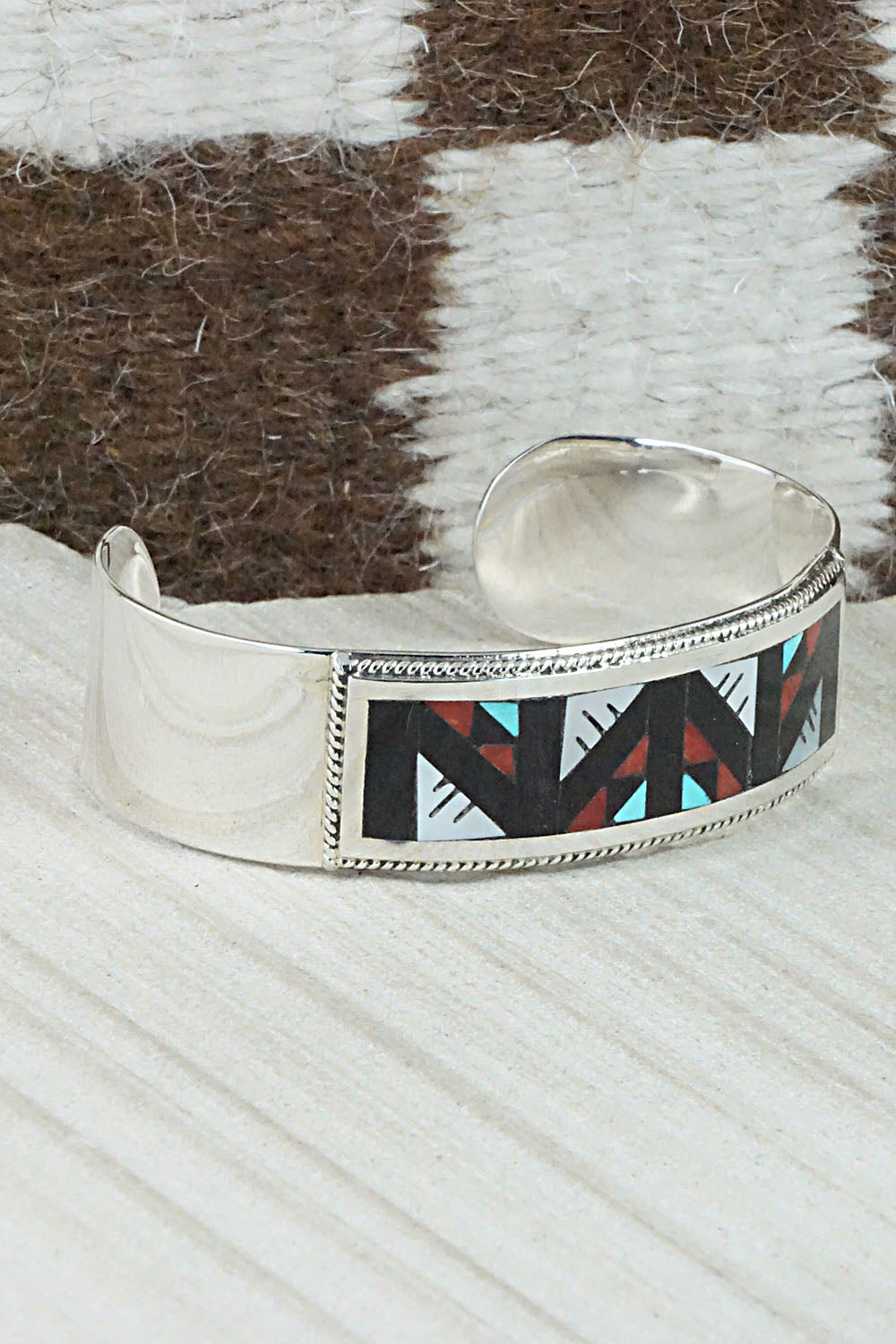 Multi Stone & Sterling Silver Inlay Bracelet - Leander Othole