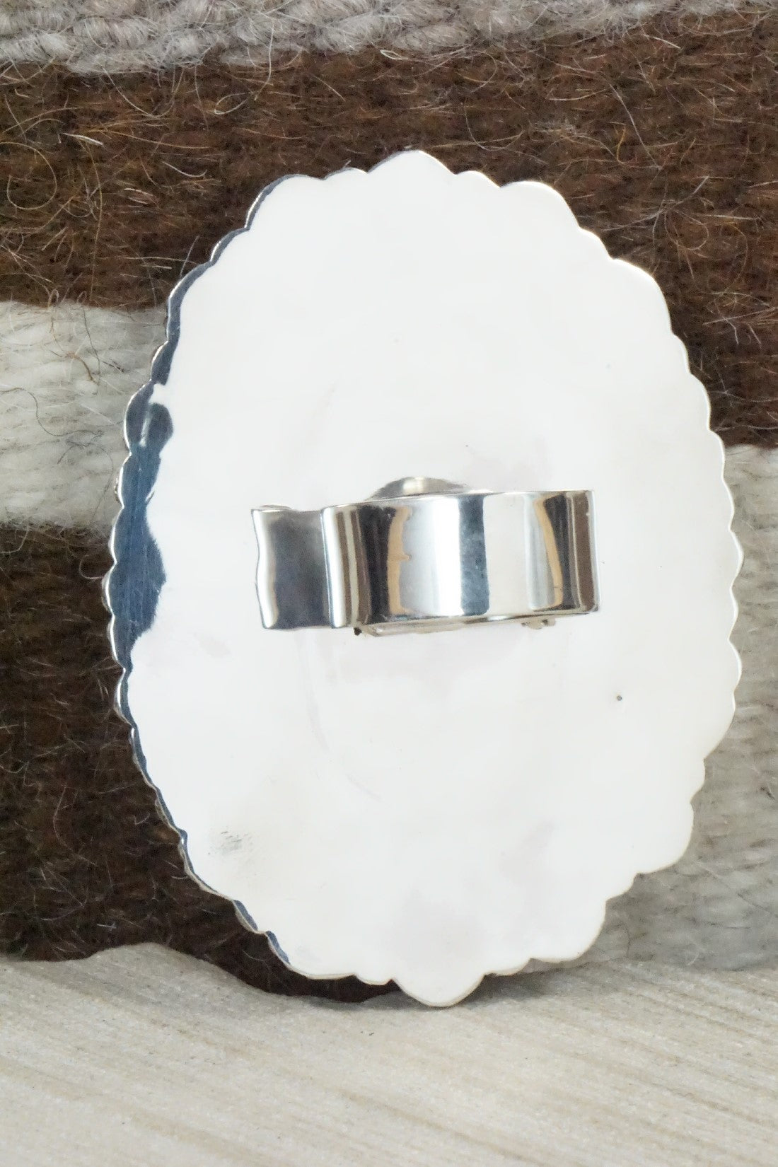 Turquoise and Sterling Silver Ring - Hemerson Brown - Size 9 (adjustable)