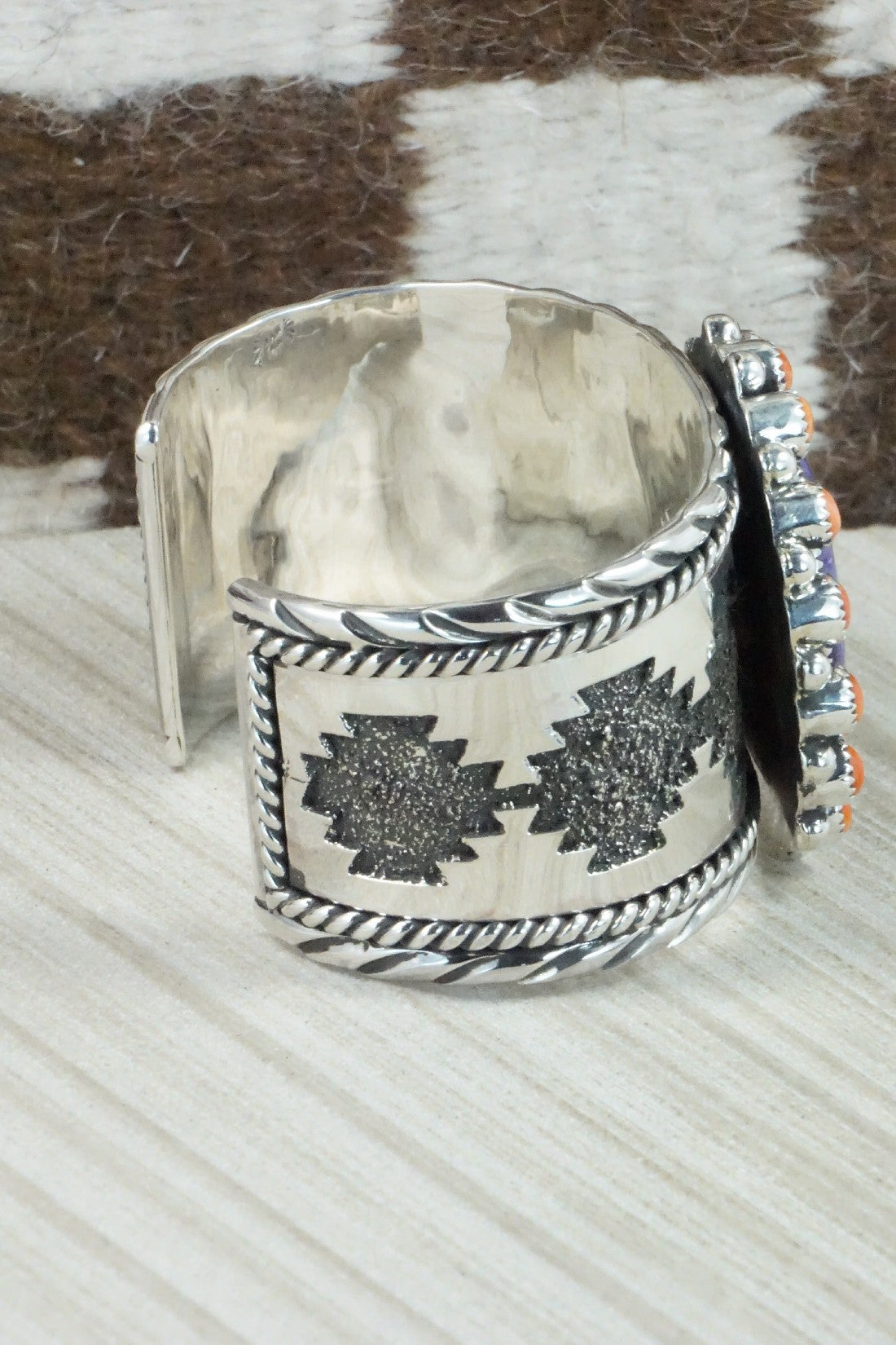 Charoite, Spiny Oyster & Sterling Silver Bracelet - Sandra Parkett