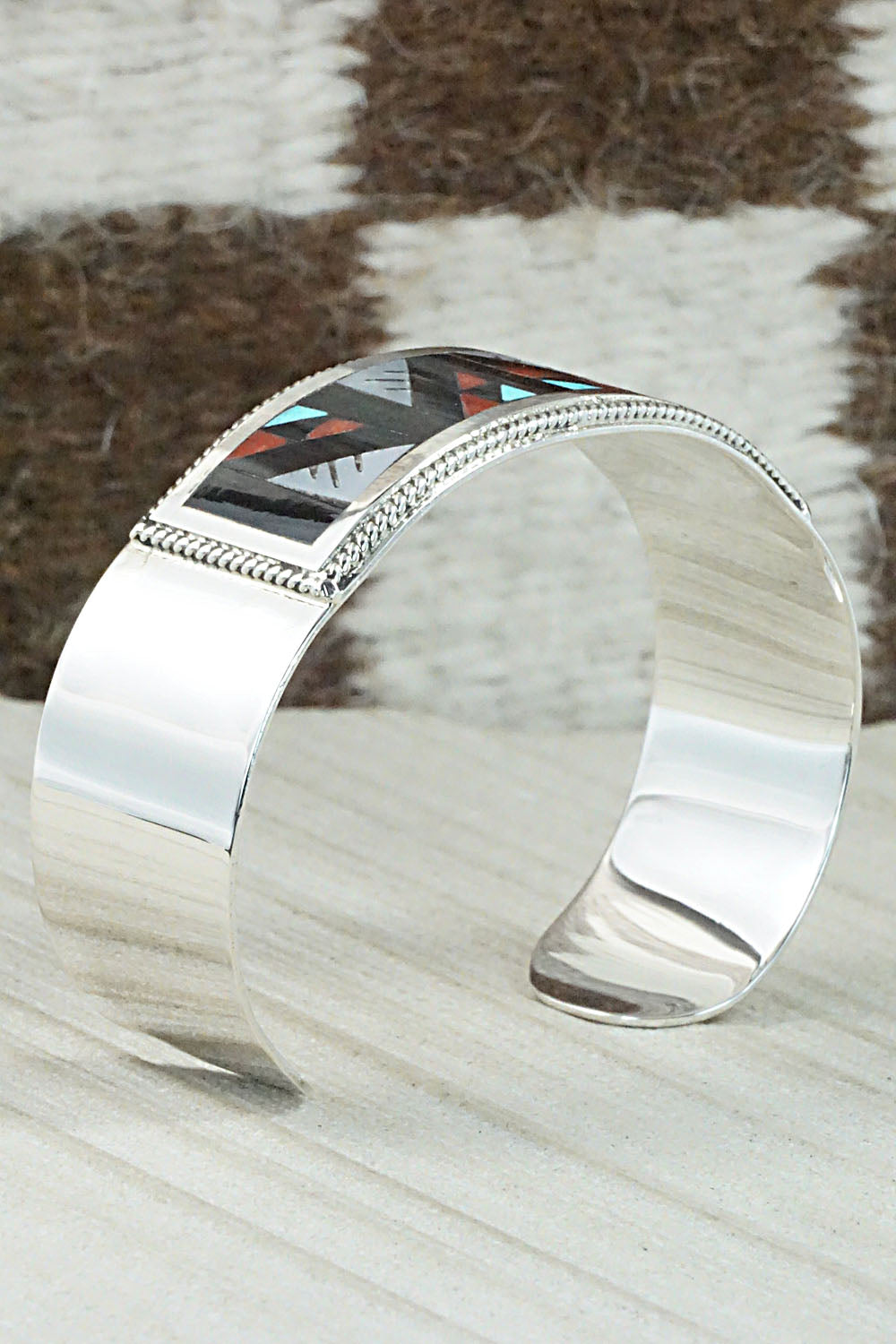 Multi Stone & Sterling Silver Inlay Bracelet - Leander Othole