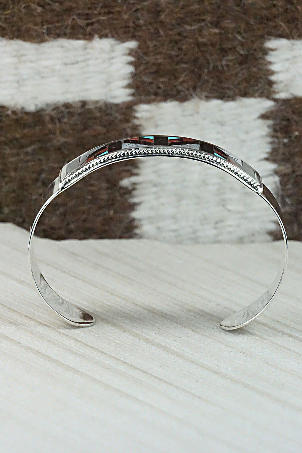 Multi Stone & Sterling Silver Inlay Bracelet - Leander Othole