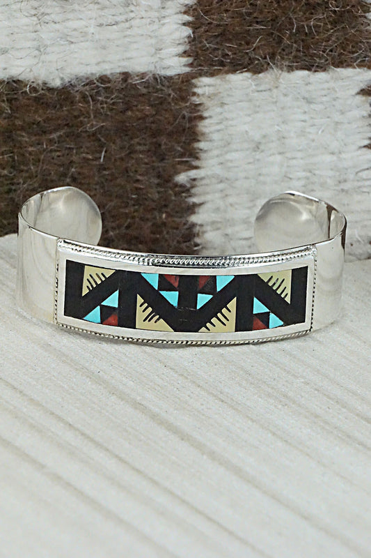 Multi Stone & Sterling Silver Inlay Bracelet - Leander Othole