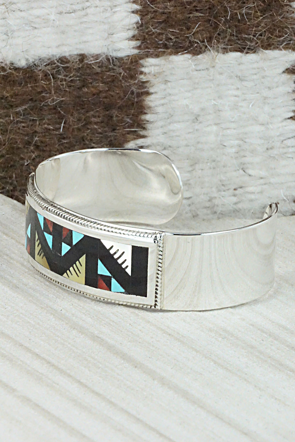 Multi Stone & Sterling Silver Inlay Bracelet - Leander Othole