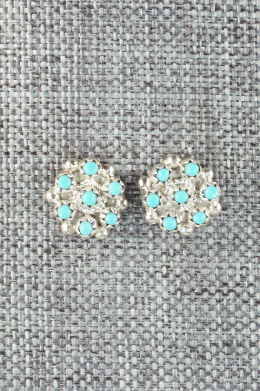 Turquoise & Sterling Silver Earrings - Berna Nakatewa