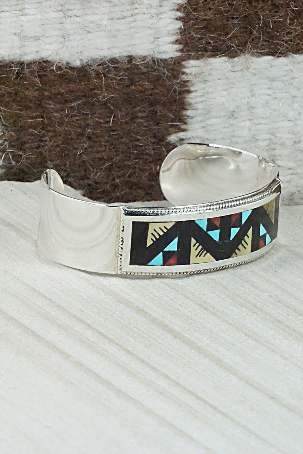 Multi Stone & Sterling Silver Inlay Bracelet - Leander Othole