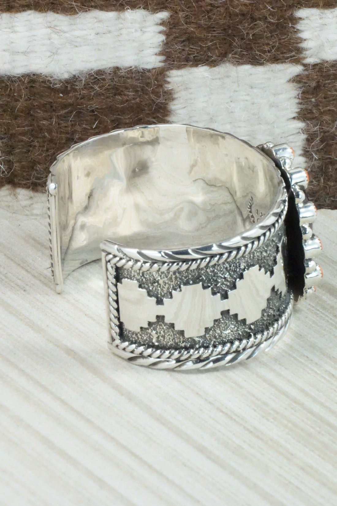 Spiny Oyster & Sterling Silver Bracelet - Sandra Parkett