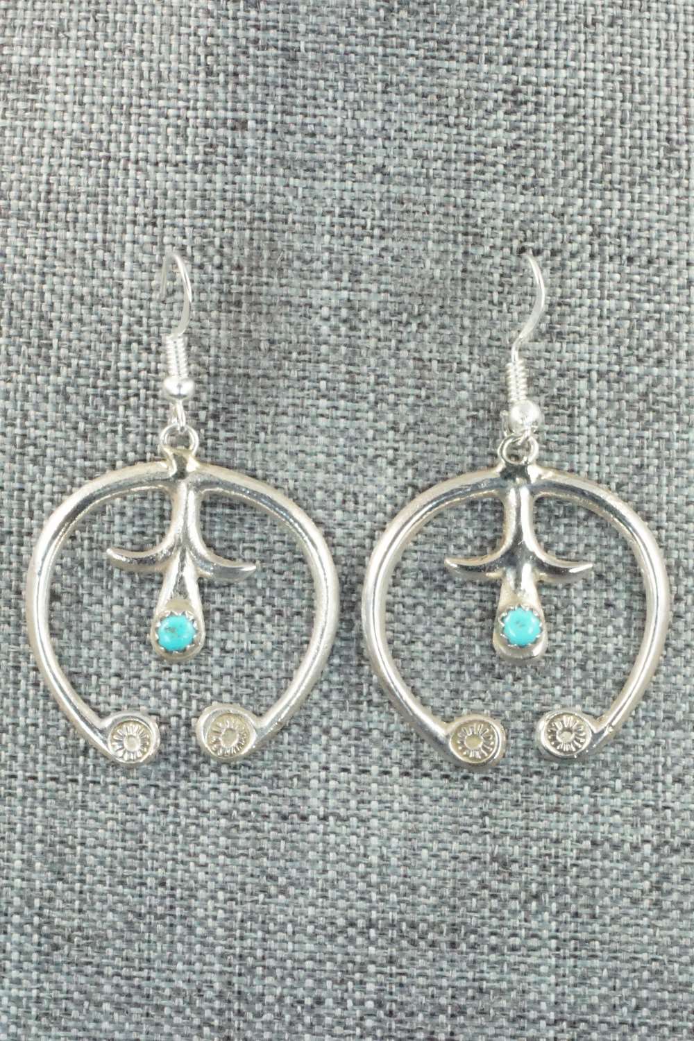 Turquoise and Sterling Silver Earrings - Lorriane Chee