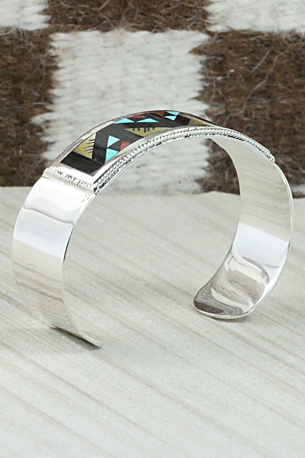 Multi Stone & Sterling Silver Inlay Bracelet - Leander Othole