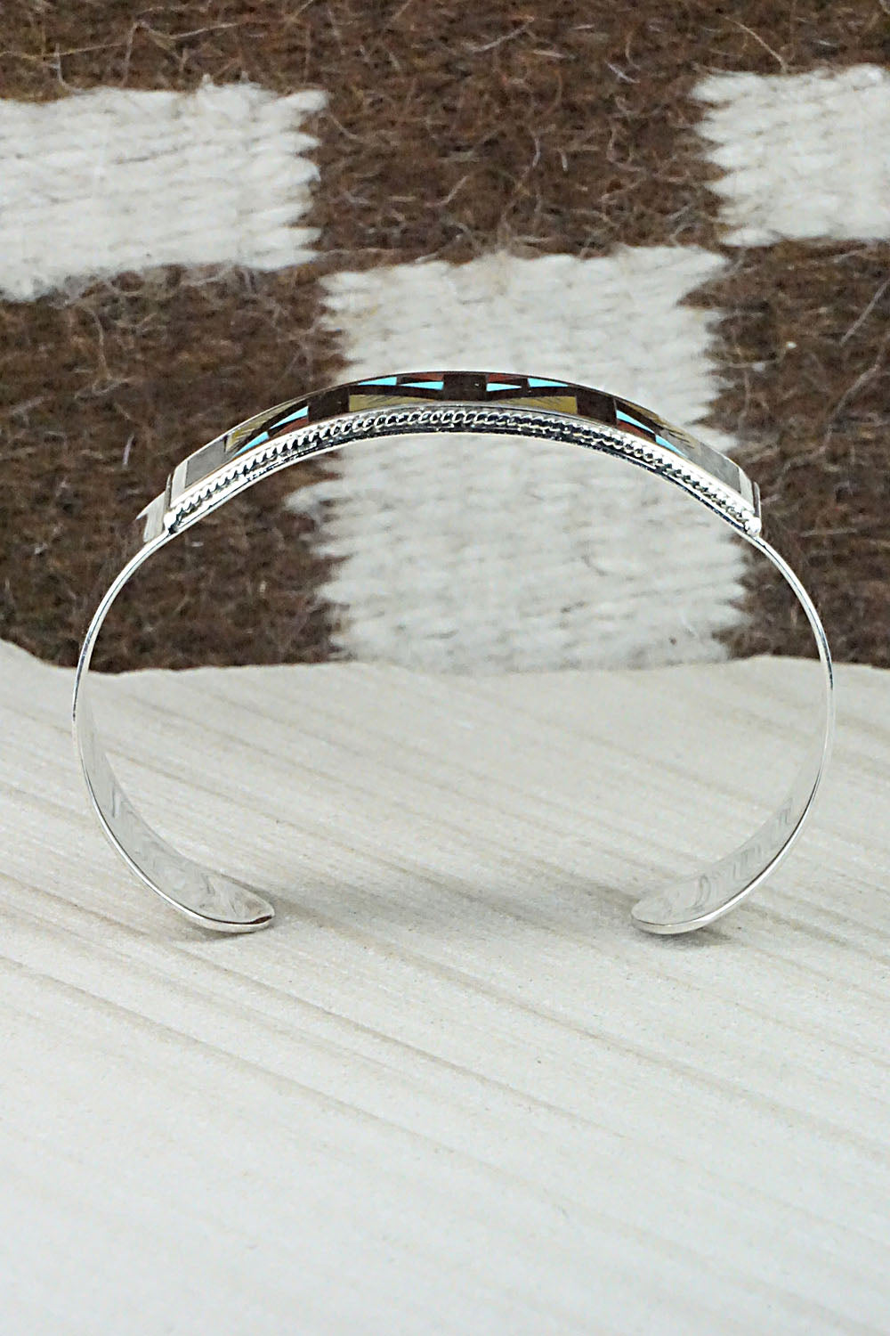 Multi Stone & Sterling Silver Inlay Bracelet - Leander Othole